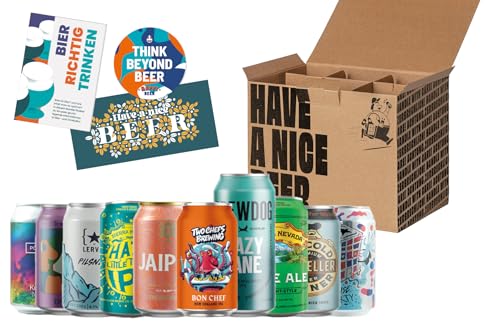 Craft Beer Paket Dose - 10 internationale Premium Biere, Bier Geschenk Paket, Geschenke für Männer, Tasting für Zuhause, Craftbeer Geschenk Paket von HappyBeer