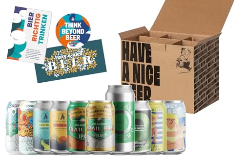 Craft Beer Paket Dose alkoholfrei - 10 internationale alkoholfreie Premium Biere, Bier Geschenke für Männer, Bier Geschenk, Craftbeer Geschenk Paket von HappyBeer