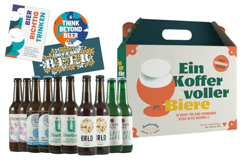 Prost Koffer Alkoholfrei - Premium Bier Geschenk Paket - 10 x 330ml alkohofreie Craft Beer Flasche - Biergeschenk für Männer - Männerhandtasche Bier, Geburtstagsgeschenk für Männer von HappyBeer