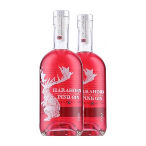 Gin Harahorn Small Batch Pink Gin Medium Flasche 50 cl (Karton mit 2 Medium Flasche von 50 cl) von Harahorn