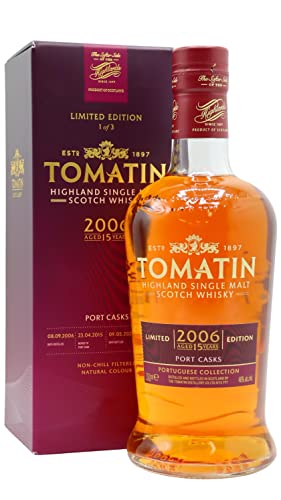 Tomatin 15 Years Old Portuguese Collection PORT CASKS 2006 46% Vol. 0,7l in Geschenkbox von Hard To Find