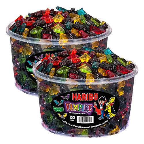 HARIBO Vampire, 2er Pack, Fruchtgummi Weingummi mit Lakritz, Süßwaren 2 x 150 Stück von HARIBO