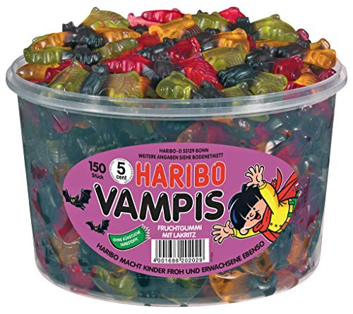 Haribo Vampis, 150 Stück in Runddose (1 x 1,35kg Dose) von HARIBO