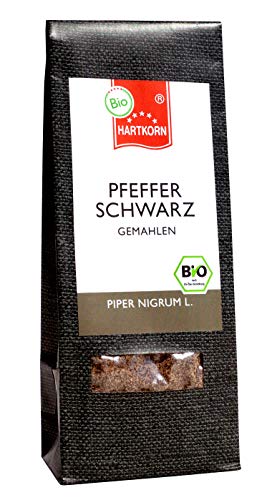 BIO - Pfeffer schwarz, gemahlen - 50 g im 3-lagigen Nachfüllbeutel von Hartkorn - wiederverschließbar von Hartkorn