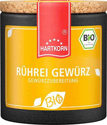 Bio Rührei Gewürz - 40 g Bio Gewürzzubereitung in der Pappwickeldose mit Korkdeckel von Hartkorn - wiederverschließbar und wiederbefüllbar - mit Bio Siegel Zertifiziert von Hartkorn