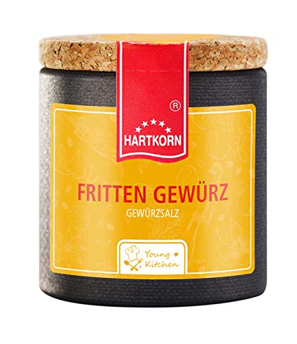 Fritten Gewürz - 100 g in der Young Kitchen Pappwickeldose mit Korkdeckel von Hartkorn - wiederverschließbar und wiederbefüllbar von Hartkorn