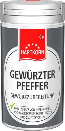 Gewürzter Pfeffer - 34 g im Aluminium Gewürzstreuer von Hartkorn - wiederverschließbar und wiederbefüllbar von Hartkorn