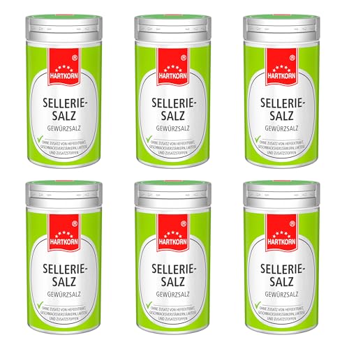 Sellerie-Salz 6er Set - im Aluminium Gewürzstreuer von Hartkorn - wiederverschließbar und wiederbefüllbar von Hartkorn