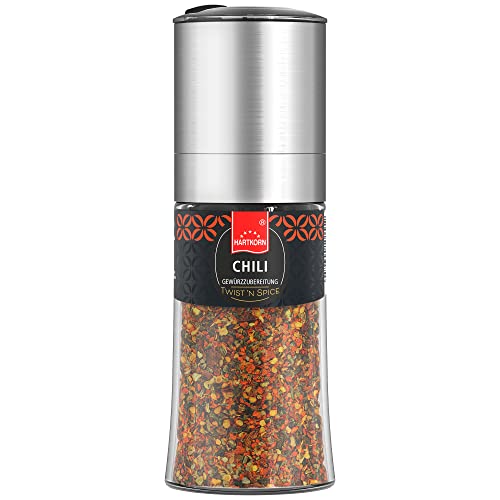 Twist´n Spice Chilimühle Pimientos Picantes - 65 g in der Gewürzmühle von Hartkorn (Edelstahl, Glas und ein hochwertiges Keramikmahlwerk) von Hartkorn