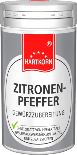 Zitronen Pfeffer - 25 g im Aluminium Gewürzstreuer von Hartkorn - wiederverschließbar und wiederbefüllbar von Hartkorn