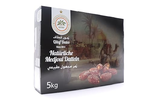 Medjool Datteln 5KG Premium Large | Datteln Medjool Premium Qualität | Natürlich getrocknet & Naturbelassen | Vegetarisch & Vegan | Reich an Fruchtfleisch | Königsdatteln mit Stein | Neue Ernte 2024 von Harvessa