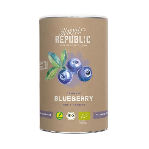 Harvest Republic Bio-Wildheidelbeerpulver aus gefriergetrockneten Früchten | Perfekt für Smoothie Bowls, Porridge und Frühstücksbowls | 100% Fruchtpulver ohne zugesetzten Zucker (125 g) von Harvest Republic