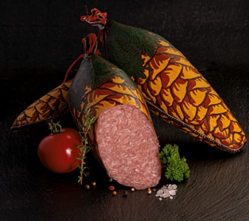 Harzer Zapfen Salami | Edelsalami aus Schweine- und Truthahnfleisch | deftiger Snack für unterwegs von Harzer Spezialitäten Kaufhaus