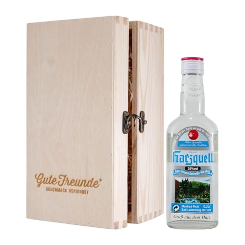 Harzquell Aquavit 0,35L mit Geschenk-Holzkiste von Harzquell