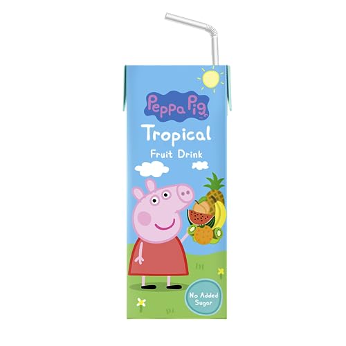 Peppa Pig Tropical Fruchtsaft, leckerer Saft für Kinder, mit Strohhalm, ohne Zuckerzusatz, Dreierpack (3x200ml) von Peppa Pig