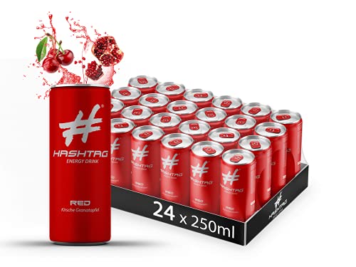 HASHTAG RED Energy Drink 24 x 0,25 Liter inkl. 6€ DPG EINWEG Pfand von Hashtag