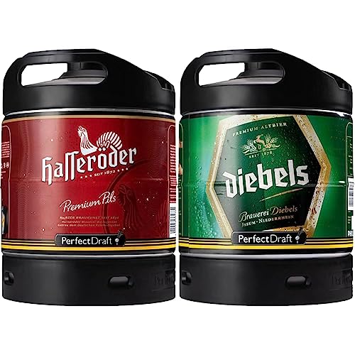 Hasseröder Premium Pils Bier Perfect Draft (1 x 6l) MEHRWEG Fassbier & Diebels Alt Original Altbier aus Issum am Niederrhein, Bier Perfect Draft (1 x 6l) MEHRWEG Fassbier von Hasseröder