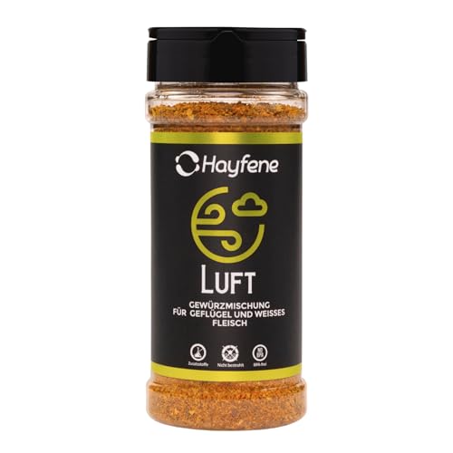 Hayfene Luft Gewürzmischung - Ideal für Fleisch, Fisch, Gemüse und mehr, Idealerweise Geschenk für Männer, Im Gewürzglas, Grillzubehör, Vegan, Zusatzstofffrei, BPA-frei von Hayfene