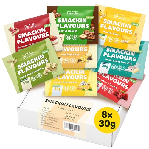 He-Ju Flavour Pulver Proben Set 8 x 30g, verschiedene Geschmackspulver Sorten, vielseitig einsetzbare Süßungsmittel für Lebensmittel und Getränke von He-Ju