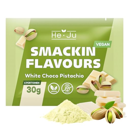 Flavour Pulver Weiße Schokolade Pistazie Probe 30g, vegan, Geschmackspulver ohne Kalorien (White Choco Pistazie) von He-Ju