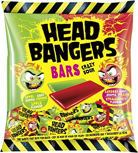 Head Bangers Kaubonbon Bars Crazy Sour, 200 g von Head Bangers