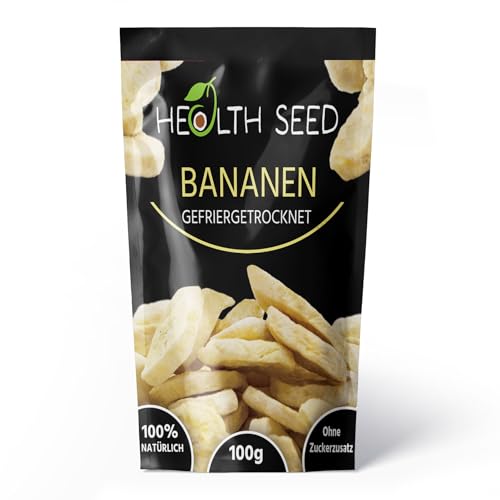 Health Seed - Gefriergetrocknete Bananen | 100% natürlich Banane | GVO-frei Glutenfrei - 100 g von Health Seed