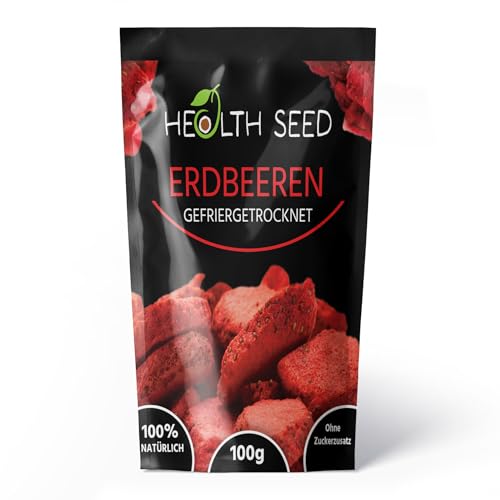 Health Seed - Gefriergetrocknete Erdbeeren | 100% natürlich Erdbeere | GVO-frei Glutenfrei - 100 g von Health Seed