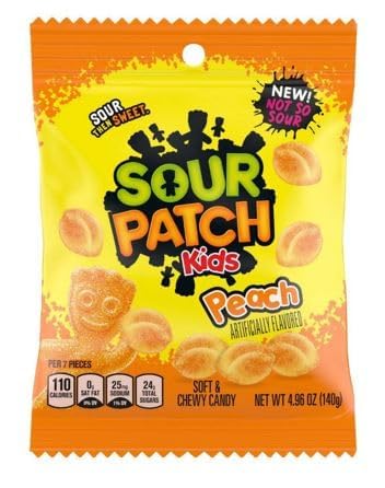 Sour Patch Kids - American Fruchtgummis + Heartforcards Versandschutz (Peach) von HeartForCards