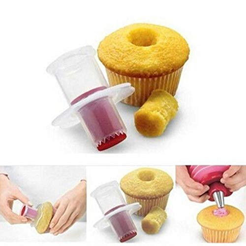 Hebudy Cupcake-Entkerner, Ausstechform für Gebäck, Backwerkzeug, Dekoration, Trennwand, Kuchenfüller für Zuhause, 3 Stück (zufällige Farbe) von Hebudy