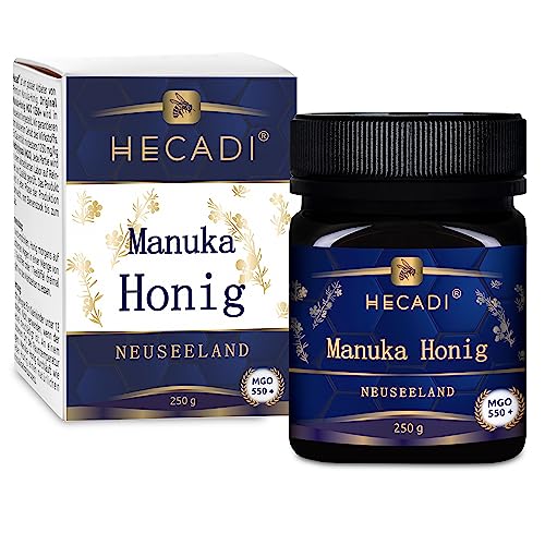 Manuka Honig MGO 550+ Hecadi I Original aus Neuseeland I mit zertifiziertem und Garantiertem Inhalt von MGO I 250 g von Hecadi