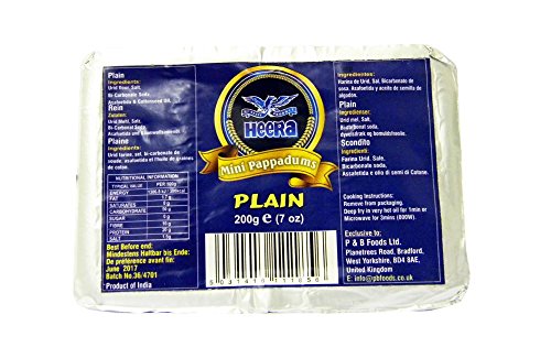 Heera - mini Papadams - einfach - 200g x 3, 3-er Pack von Heera