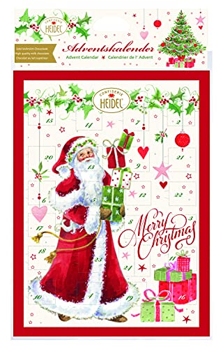 Heidel – Weiße Weihnacht Adventskalender – Adventskalender Schokolade – Merry Christmas – 24x Vollmilchschokolade – 24 Türchen, 75g von Heidel