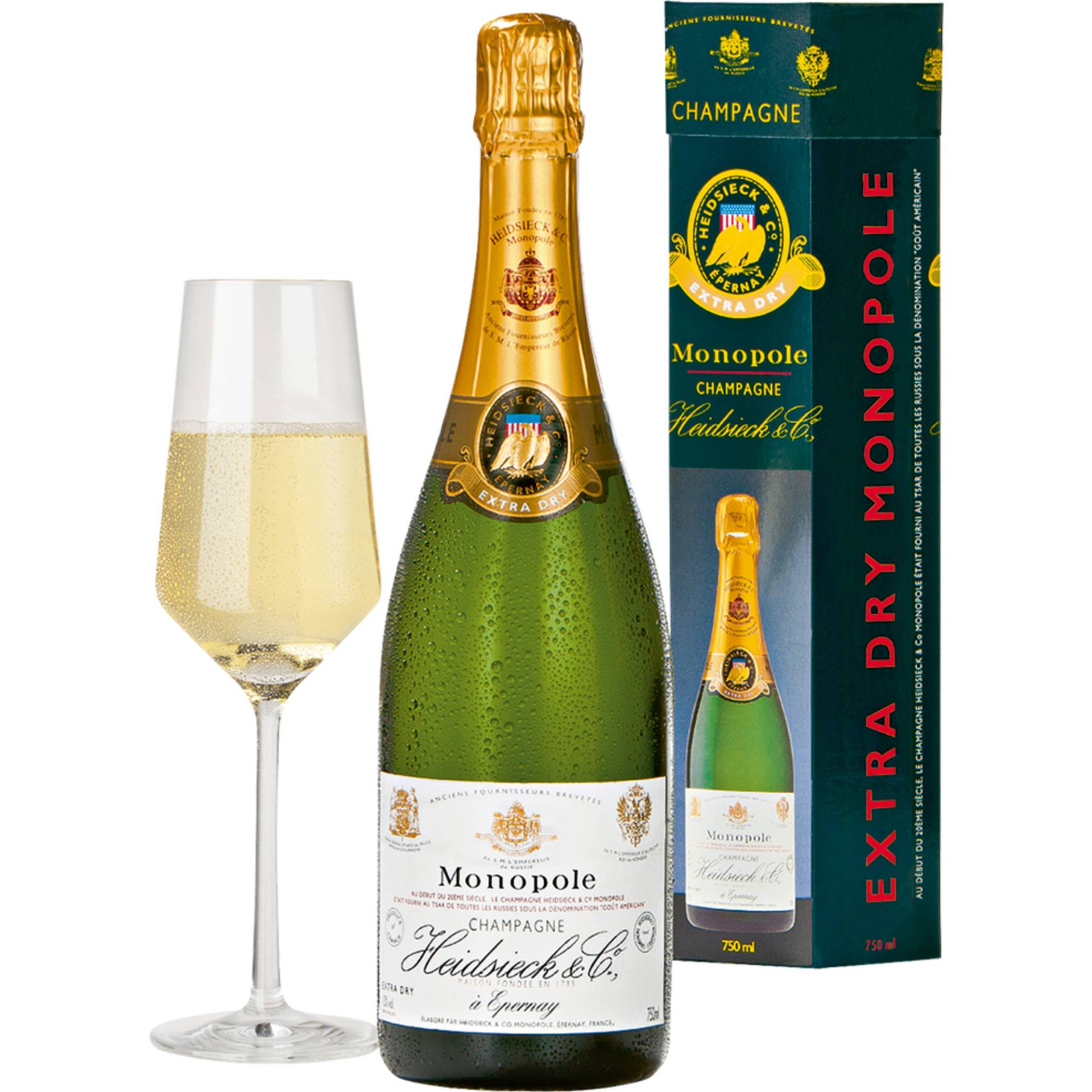 Champagne Heidsieck Monopole, Extra Dry, Champagne AC, Geschenketui, Champagne, Präsente von Heidsieck Monopole & Co., 51100 Reims, France