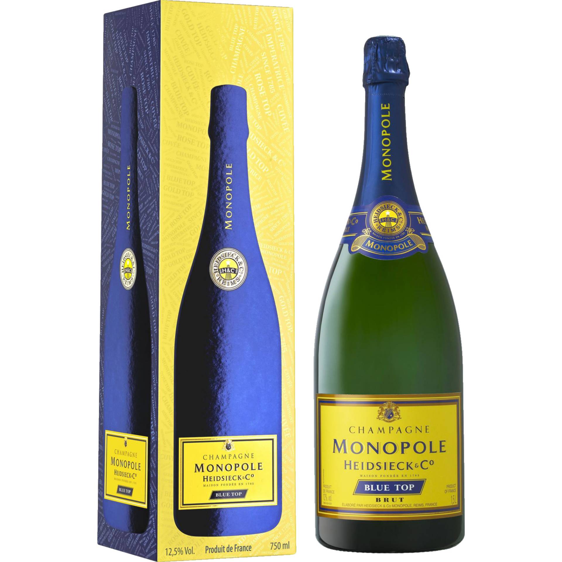 Champagne Heidsieck Monopole Blue Top, Brut, Champagne AC, Geschenketui, Magnum, Champagne, Schaumwein von Heidsieck Monopole & Co., 51100 Reims, France