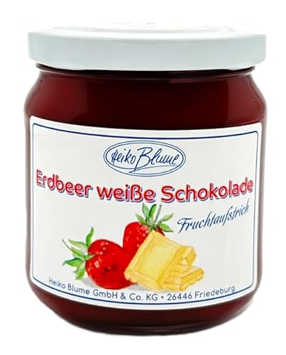 Erdbeer Weiße Schokolade Fruchtaufstrich – Verführerische Kombination aus süßen Erdbeeren und cremiger weißer Schokolade von Heiko Blume