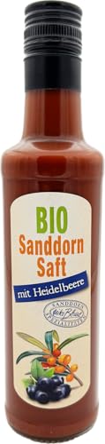 Heiko Blume Bio Sanddornsaft mit Heidelbeere (350 ml) – (70% Sanddorn und 30% Wildheidelbeere) Fruchtige Beerenkombination aus Ostfriesland von Heiko Blume