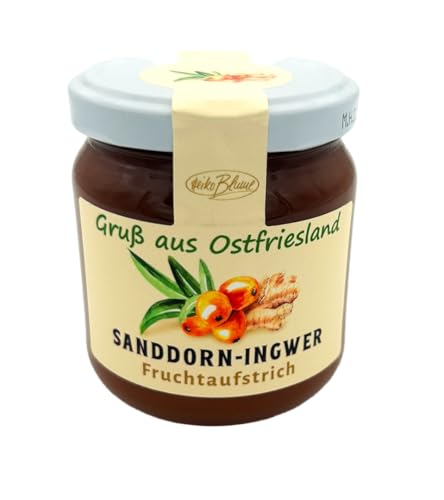 Heiko Blume Sanddorn-Ingwer Fruchtaufstrich - 250g - Premium Konfitüre mit 45% Fruchtanteil - Vegan von Heiko Blume