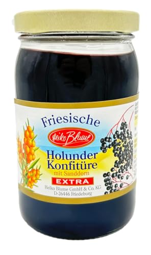 Holunder Konfitüre mit Sanddorn EXTRA – 340g Glas – Fruchtige Delikatesse von Heiko Blume von Heiko Blume