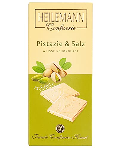 Heilemann Flachtafel-Schokolade, 80 g (Pistazie & Salz weiße Schokolade) von Heilemann Confiserie