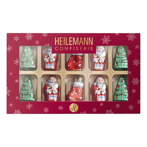 Heilemann Geschenkpackung mit Weihnachtsfiguren aus Edellvollmilch-Schokolade, 100 g von Heilemann Confiserie