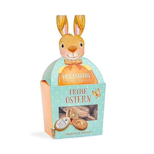 Heilemann Hase mit Haselnuss-Nougat Ostereiern, 10er Pack (10 x 90 g) von Heilemann Confiserie