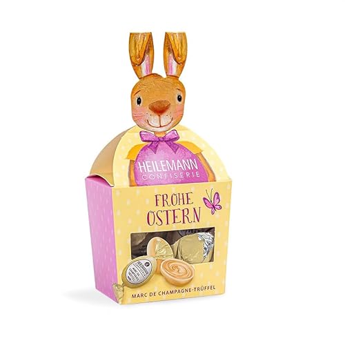 Heilemann Hase mit Marc de Champagne Ostereiern, 10er Pack (10 x 90 g) von Heilemann Confiserie