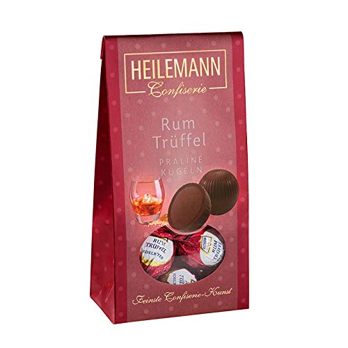 Heilemann Praliné-Kugeln, gefüllte Schokoladenkugeln, im Beutel (Rum-Trüffel, Edelbitter) von Heilemann Confiserie