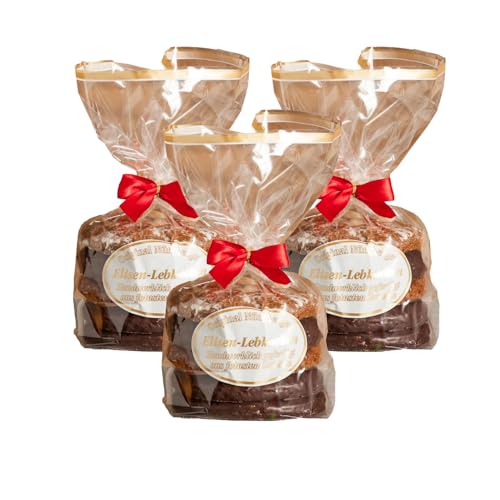 Original Nürnberger Elisen-Lebkuchen - 37% Nussanteil - handgefertigt - im Klarsichtbeutel mit roter Schleife, Inhalt: Lebkuchen Gemischt 15 Stück, 1200 g von Heilkräuter Manufaktur