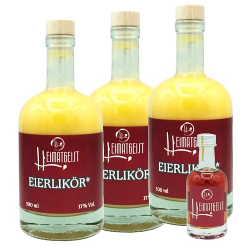 Eierlikör 500ml 17% vol.3er Pack inkl. Gratisprobe 50 ml von Heimatgeist