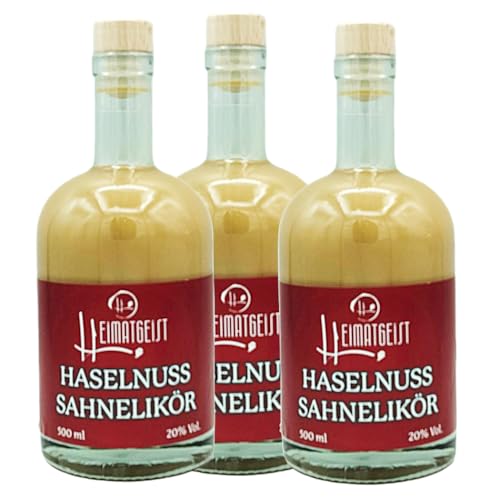 Haselnuss-Sahnelikör 500ml, 20% vol. 3er Box inkl. Gratisprobe 50 ml von Heimatgeist