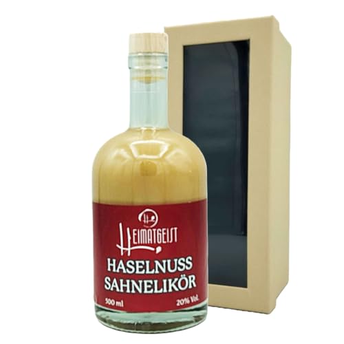 Haselnuss-Sahnelikör 500ml, 20% vol. Geschenkfertig von Heimatgeist