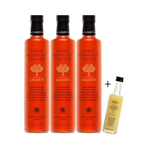 Kumquat Liqueur 3er Pack 20% Vol. 500 ml/Flasche + Surprise Lazaris Probe von Heimatgeist