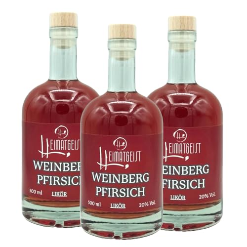 Roter Weinbergpfirsichlikör 500ml, 20% vol. 3er Box von Heimatgeist