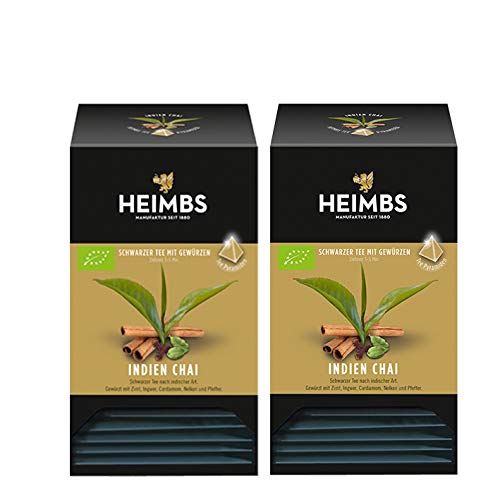 HEIMBS Bio Indien Chai, 20 Pyramidenbeutel, 2er Pack von Heimbs